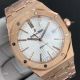 Swiss Replica AP 15400 Audemars Piguet Royal Oak Rose Gold Silver Dial Watch (3)_th.jpg